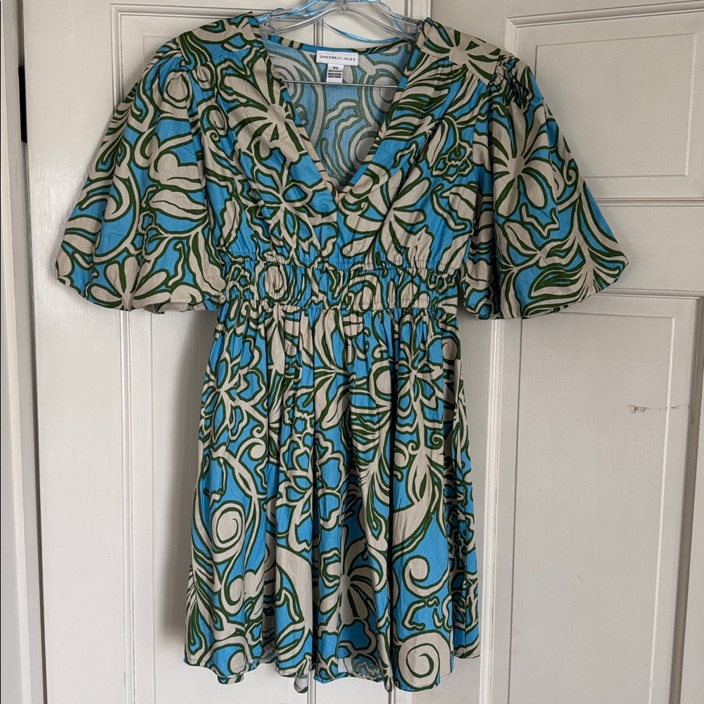 Sincerely Jules Floral Puff Sleeve Mini Dress XS